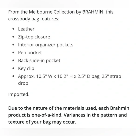 BRAHMIN..IRIDESCENT ESPLANADE CROSSBODY HANDBAG - Picture 14 of 15